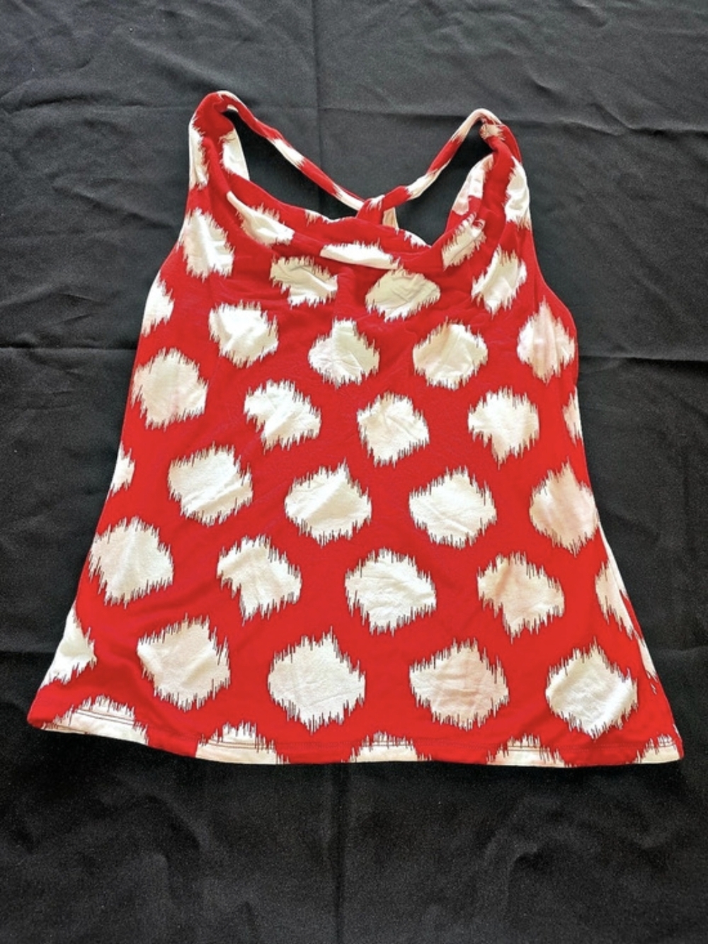 INC International Concepts Abstract Print Tank Top in Red & White Large